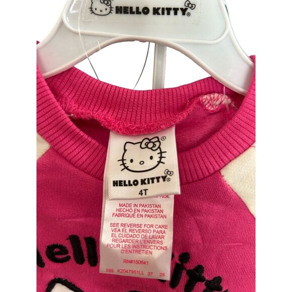 NWT Girls 4T Hello Kitty 2-piece Pink Jogger and Sweatshirt Set MSRP $34 - Picture 4 of 4